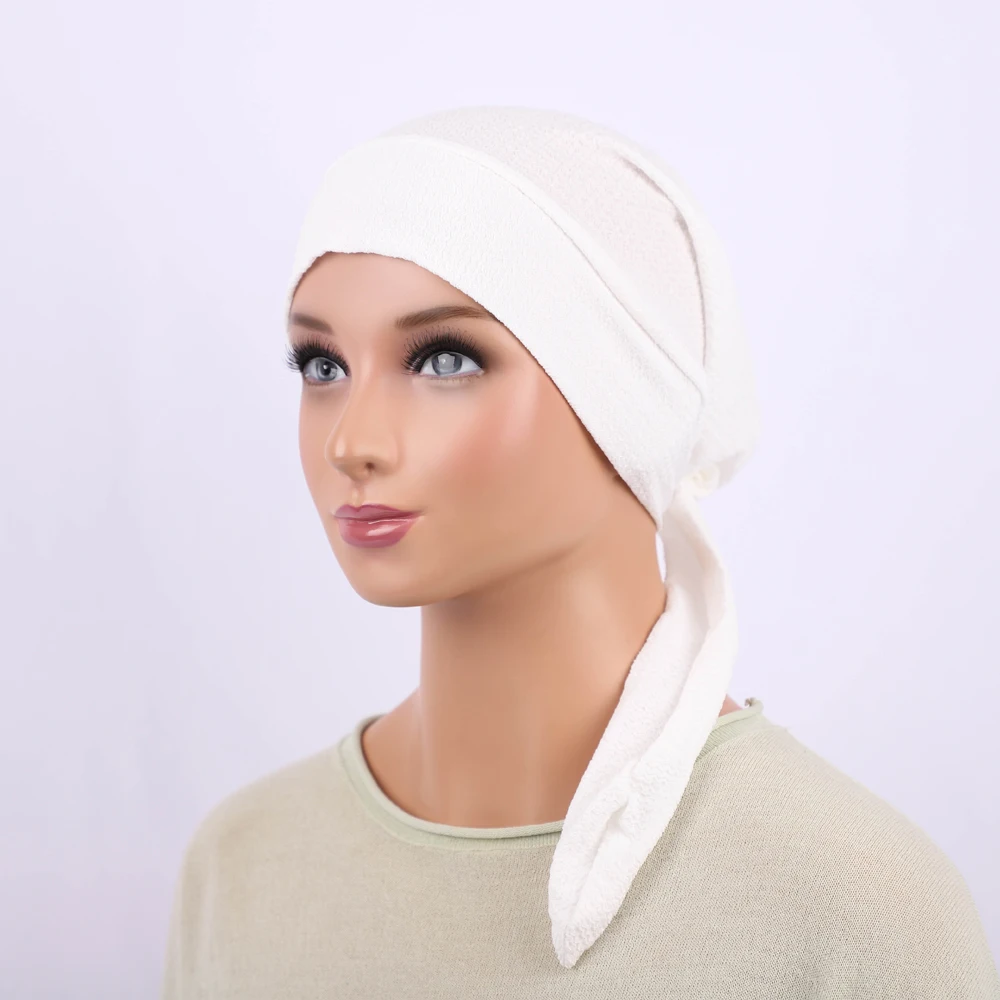 RIMAIRE Muslim Inner Caps for Women Adjustable Solid Islam Turban Hats Tie-Back Closure Undercap Ladies Hair Cover Cap Wholesale