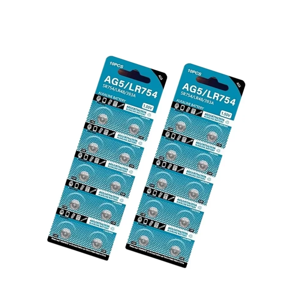 2-50PCS AG5 1.55V Alkaline Coin Cell Button Batteries LR754 393 193 LR48 SR754 for Watches Toys Clocks