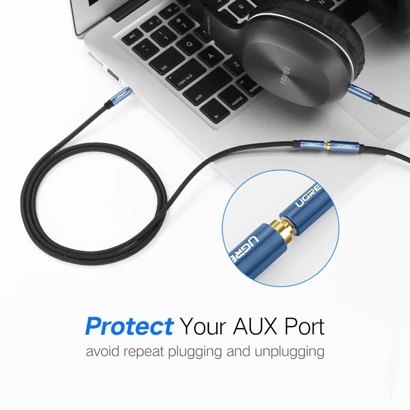 UGREEN 3.5mm Male to Female Extension Cable with Microphone Stereo Audio Adapter Compatible for iPhone iPad Smartphones Tablet view 3