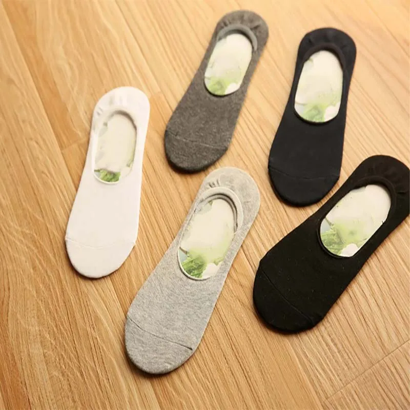 3 Pairs/Lot Men\'s Bamboo Breathable Invisible Socks Casual  Boat Non-Slip No Show High Quality Low Cut Cotton Sock