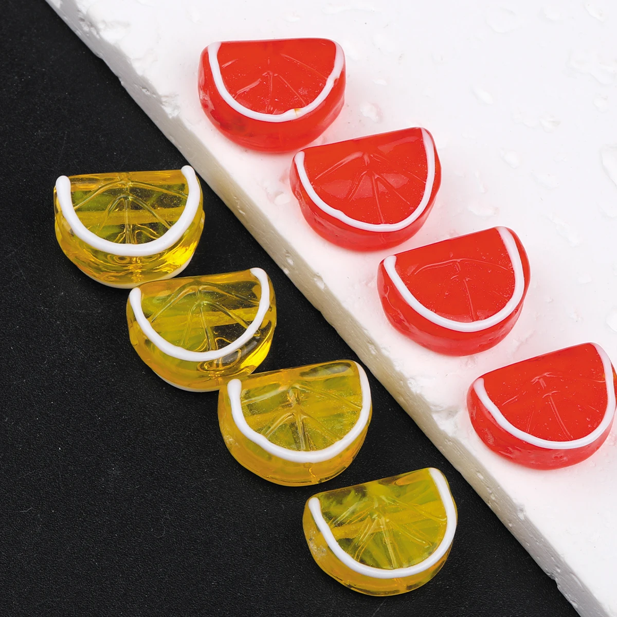 6pcs Handmade Unique Glass Beads Orange Fruit-Shaped Decorative Beads Translucent DIY For Jewelry Making Accessories
