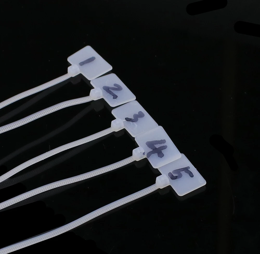 100pcs White Plastic Nylon Mark Tags Label Sticker Cable Zip Ties 2.5mm x 100mm