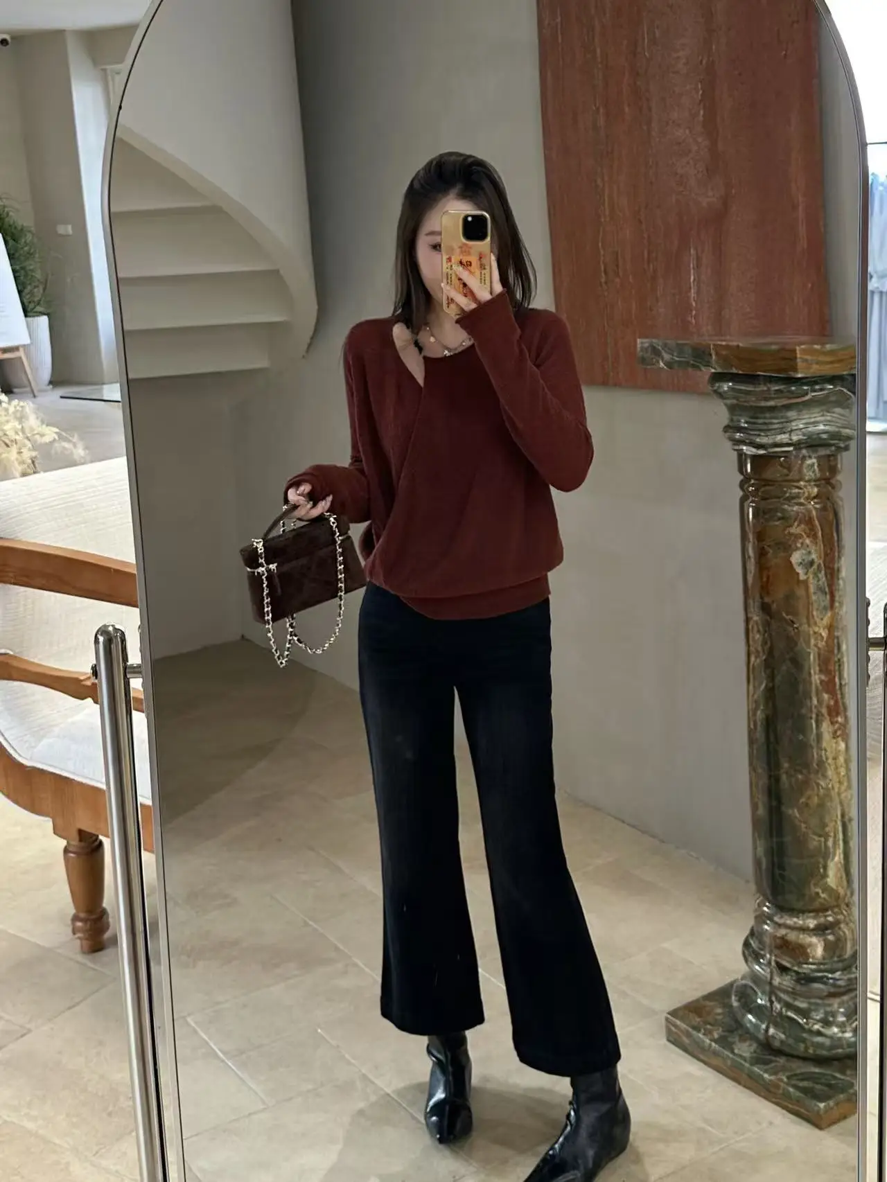 

Qiqi plus Size Women's Knitted Long Sve Hollow out Chain Design round Ne Pullover Autumn Winter New Sle Faion Ladies...