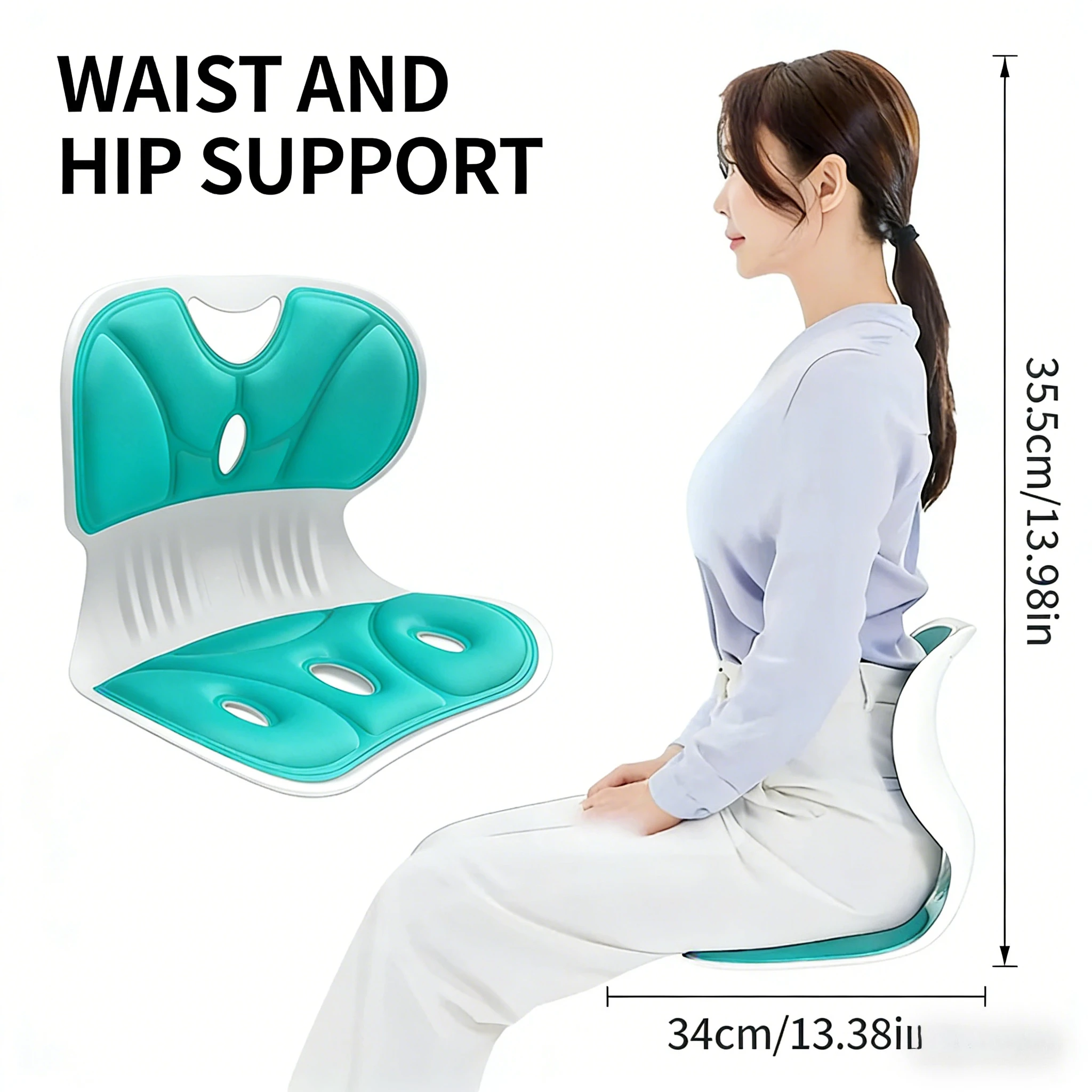 Ergonomic Back Support Cushion Office Chair Cushion Student Posture Correction Pad for Kids Sitting Posture