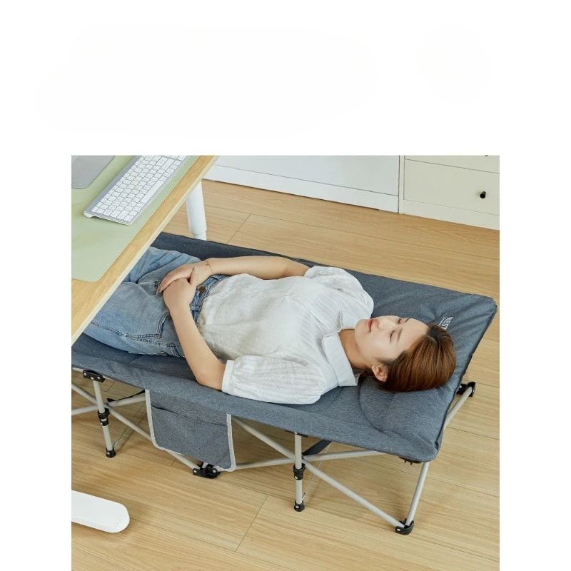 

Складная кровать для офиса для взрослых, портативная раскладушка для кемпинга с матрасом, компактная односпальная кровать для офисного сна, для гостевой комнаты дома