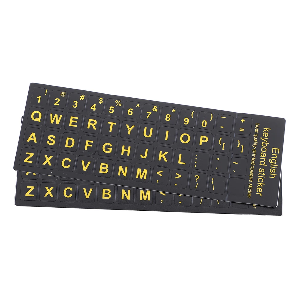 

2pcs Keyboard Stickers Computer English Alphabet Number Cover Black Waterproof Dustproof PVC Easy Installation Universal
