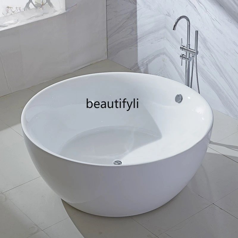 Free-standing, round double, Jacuzzi Family Adult Hotel B & B, bathtub basin