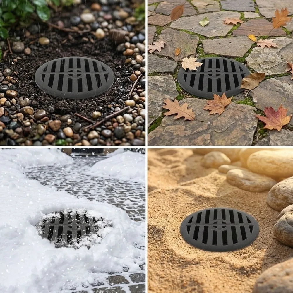 ABS Plastic Drain Cover with Slotted Grate for Outdoor Floor Drainage Optimized for Leaf and Debris Blockage Prevention