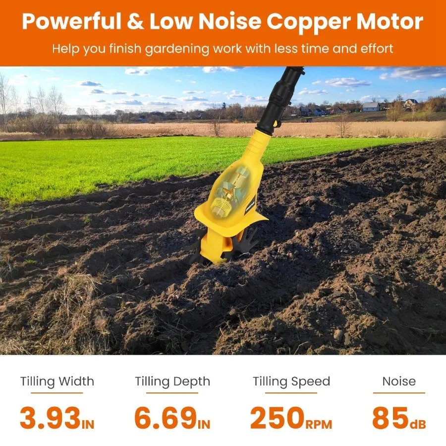 مزارع حديقة كهربائي لاسلكي مع بطارية قابلة للشحن 20 فولت 3.93 بوصة عرض 6.69 بوصة عمق 250 دورة في الدقيقة أقصى لساحة الحديقة F #3