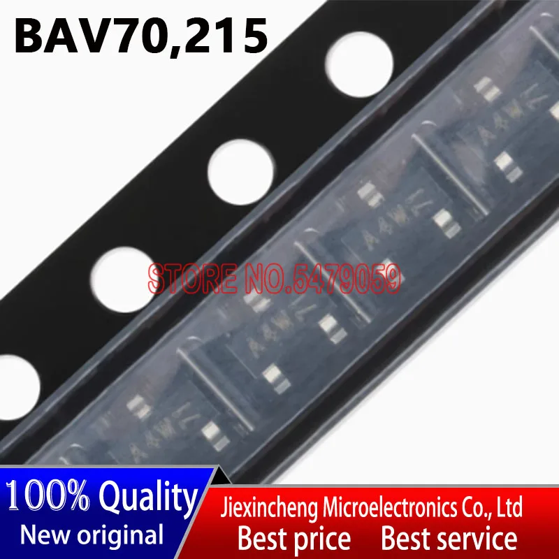 BAV70,215 Marking:A4W BAV70 SOT-23  New original 100PCS/LOT Switching Diodes