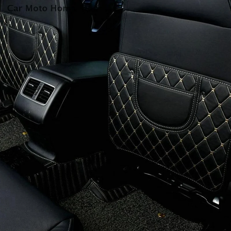 

PU Leather Car Anti-Kick Mats Auto Seat Back Protector Cover Half-Size Black Car Back Seat Organizer Interior Accessories