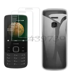 3 in1 Protective Glass Cover on For Nokia TA-1278 TA-128 Funda Etui Soft TPU Transparent Case For Nokia 215 225 230 4G 2020 2024