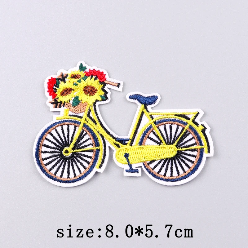 Parche bordado de flores para planchar, parches termoadhesivos para ropa, apliques fusibles de girasol de dibujos animados - imagen 5