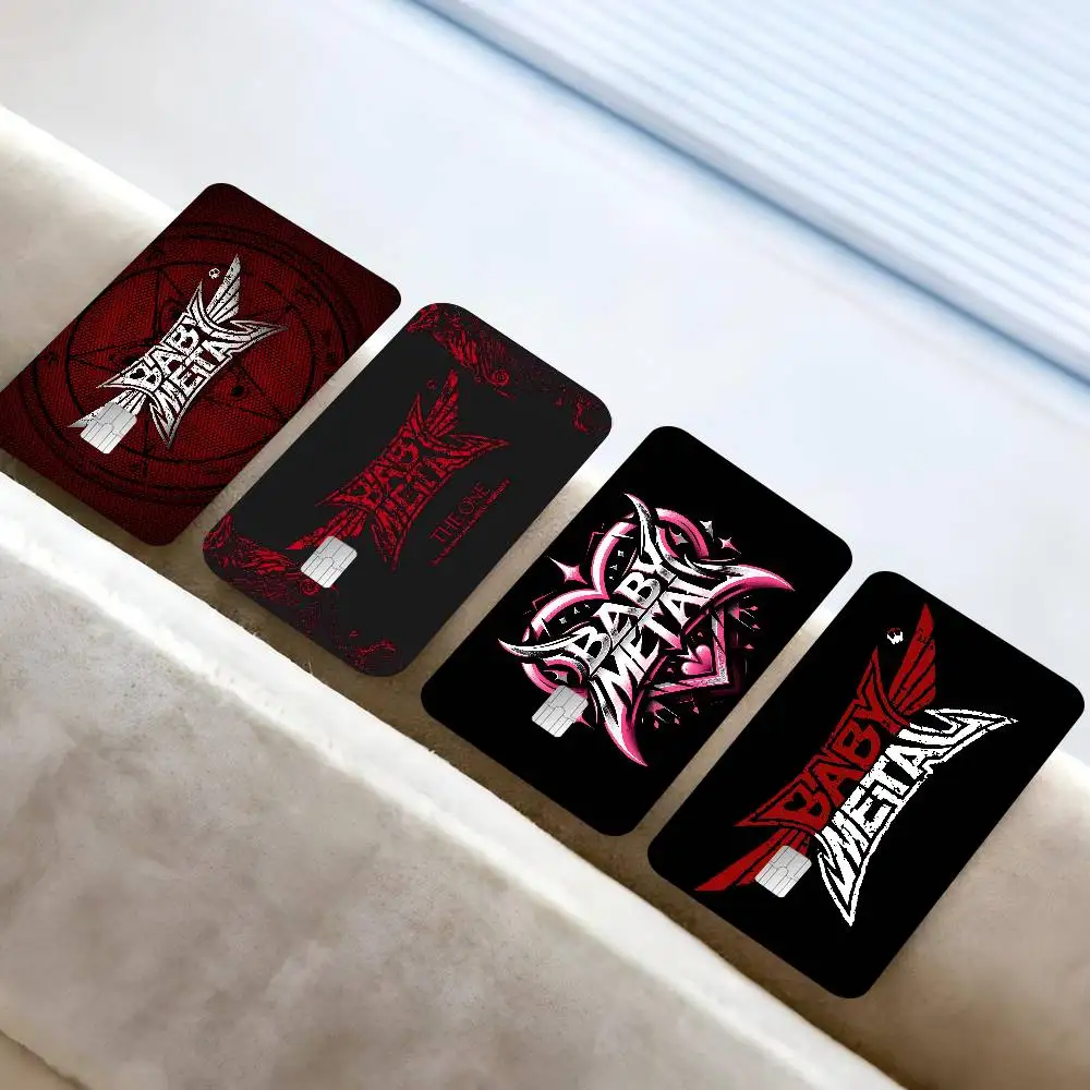 B-BABYMETAL Band Cartoon Credit Card Skin Stickers for Bank Card Bus Metro Card Sticker Waterproof Women Gift