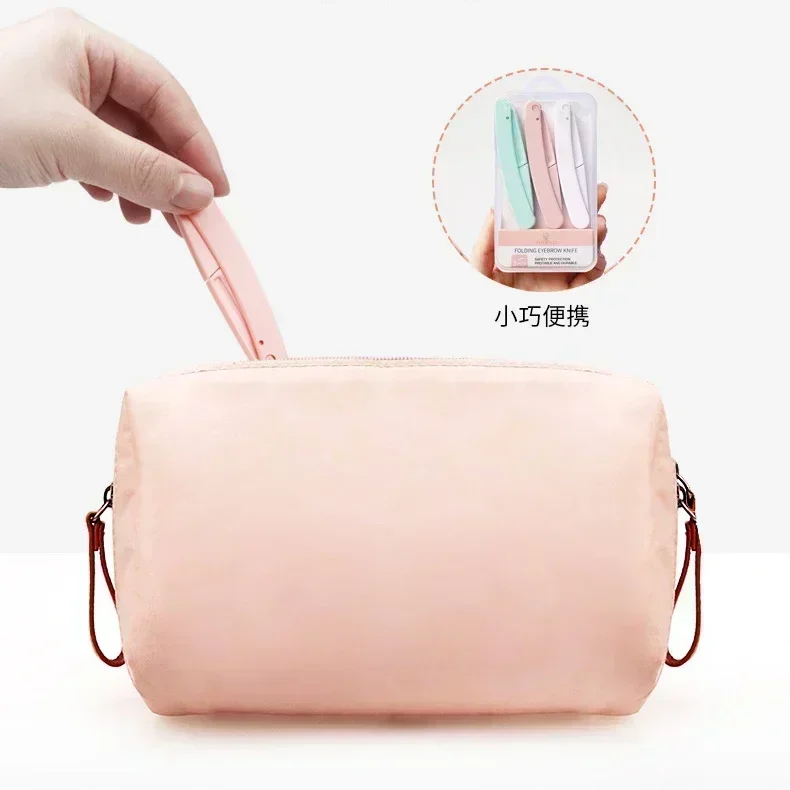 3pc Veilig Opvouwbaar Dames Gezicht Scheerapparaat Wenkbrauw Trimmer Blade Anti-Kras Scheermes Makeup Tools Wenkbrauw Trimmer Gezicht Scheermes voor Vrouwen