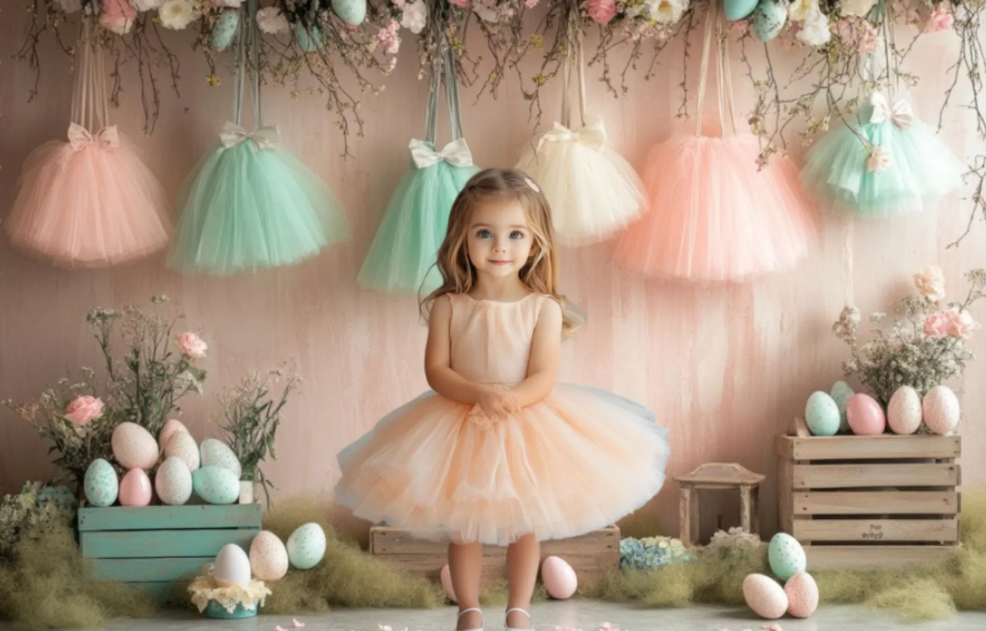 Mehofond Photography Background Spring Easter Pastel Floral Eggs Kids Birthday Cake Smash Portrait Decor Backdrop Photo Studio