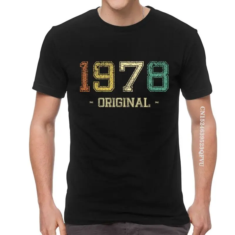 Vintage Born In 1978 T Shirts Men Novelty T Shirt Cotton Oversized 43nd 43 Years Old Birthday EMO Men  Tshirt Unique Tee Top