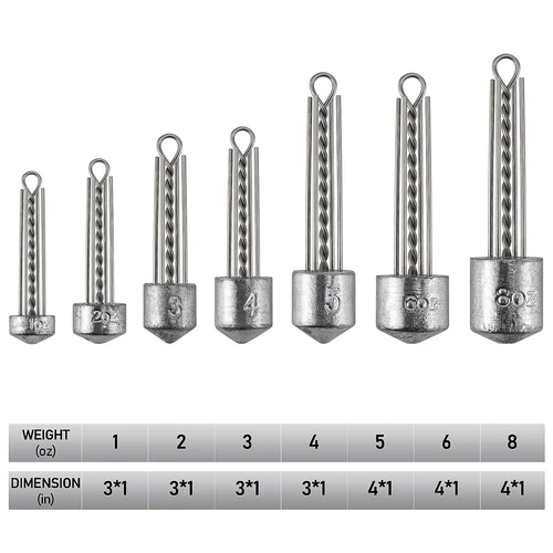 Imagen 2 del producto FishTrip Spider Sinker Peso 1oz-8oz Angler en alta mar Surf Sinker para pesca en la playa de agua salada