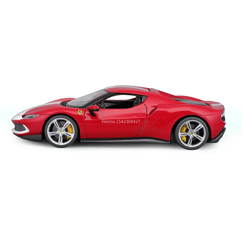 Bburago 1:18 Ferrari 296 GTB Silvery Alloy Luxury Vehicle Diecast Cars Model Toy Collection Decoration Gifts for Children Adults