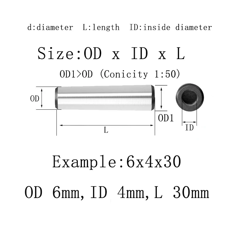 M4 M5 M6 M8 M10 M12 45# Steel Taper Pin with Internal Thread Plus Hard Dowel GB118 High Strength Quench Hardened Steel Taper Pin