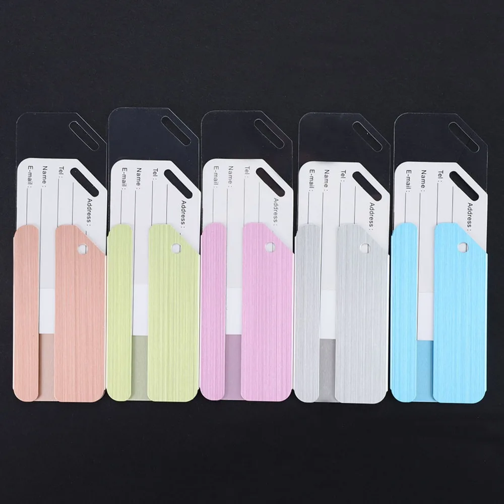 

10Pcs Aluminum Alloy Baggage Luggage Suitcase Tag Privacy Protection Portable Baggage Tags Colorful Luggage Identifier
