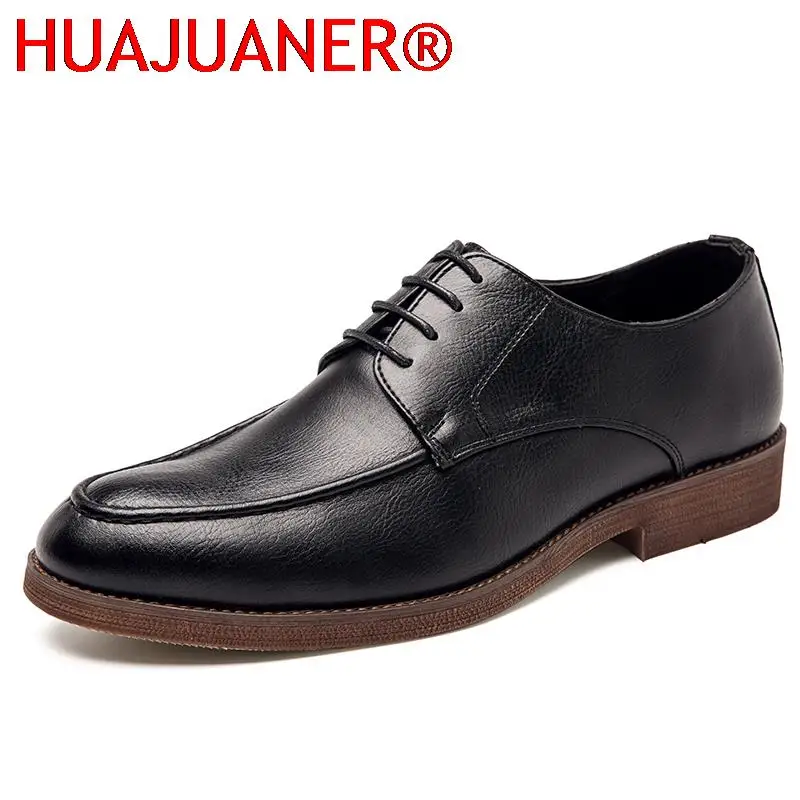 Men Shoes Fashion Mens Oxfords Vintage Casual Leather Shoes Lace-up Formal Shoes Male Gentleman Footwear Comfy Plus Size 38-47