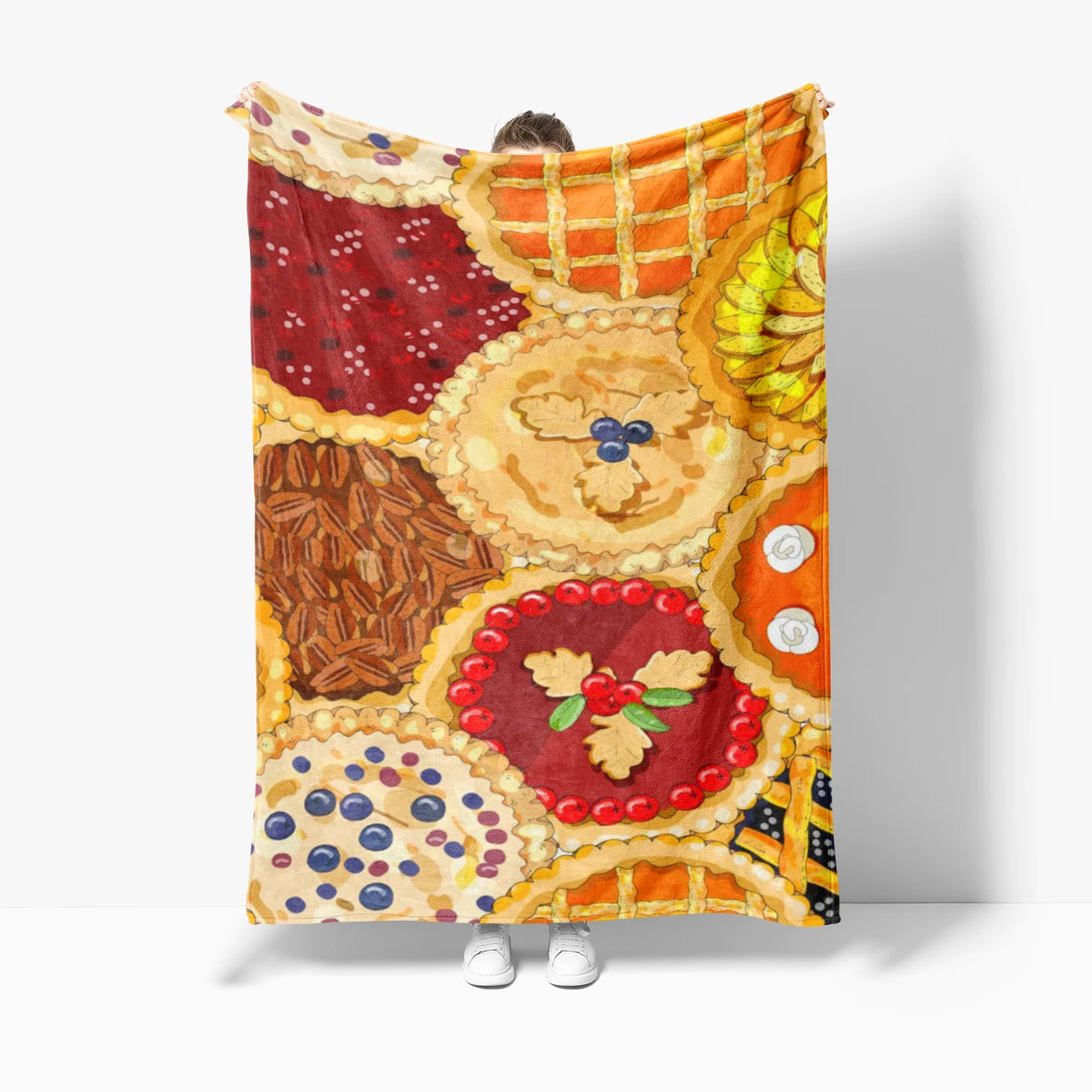Retro Floral Bee And Plant Pattern Throw Blanket For Napping, Sofas, Beds, Offices, Travel Blanket, Suitable For All Seasons.