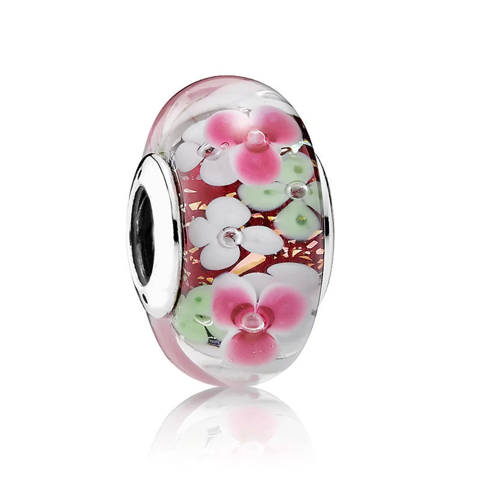 Women Jewelry Murano Glass Bead for Bracelets Flower Garden Charm Lady Gift