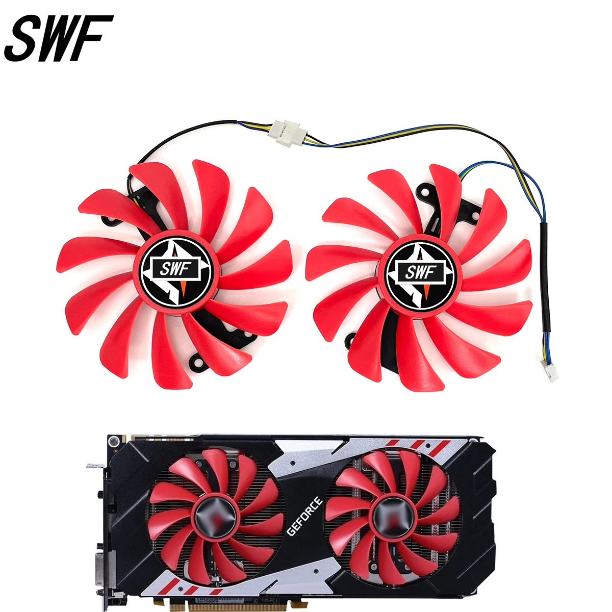 New 2Pcs 95mm 4P cooling fan For Gainward 1080 1070ti 1070 Chasing version 8G Graphics card cooler fan