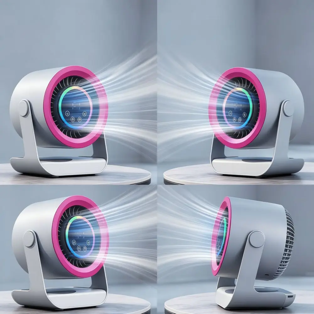 Compact Desktop Cooling Fan USB Rechargeable Quiet Air Circulator Portable Fan For Office Table Bedroom Home Use