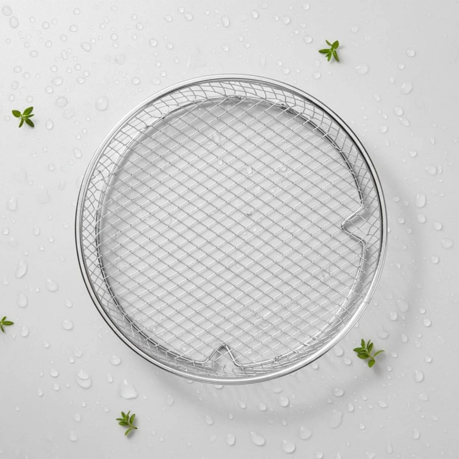 Mesh Draining Rack Sturdy Feet Stainless Steel Rack Air Fryer Accessory Basket Set Stackable Food Prep Gear Dishwasher Safe