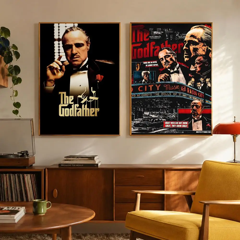 Crime Movie The Godfather Poster Digital Solvent Print Waterproof PP Fade-Resistant Wall Art Room Decor Gift