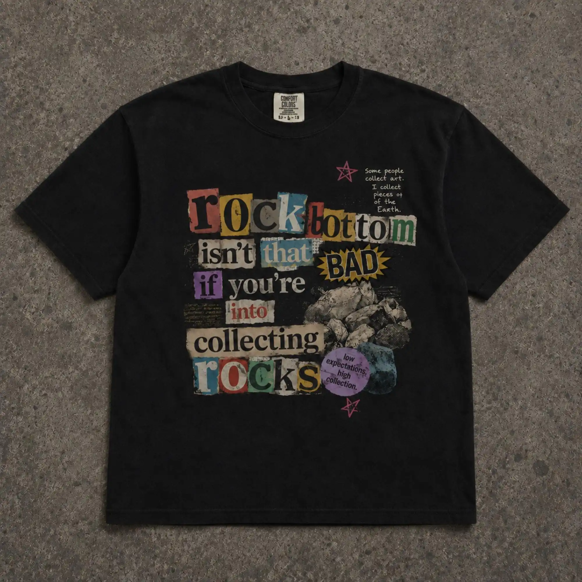 Rock Bottom Shirt, Funny Rock Collector Tee, Rockhound Geology Shirt, Collecting Rocks Humor T-Shirt, Geologist Gift