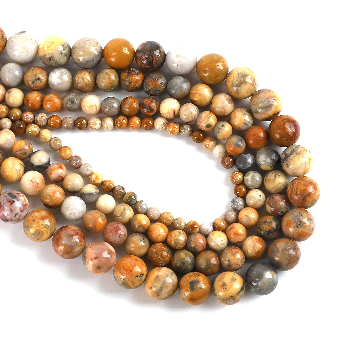 

Crazy Lace Agate Natural Gemstone Diy Loose Spacer Bead For Jewelry Making DIY Bracelets Necklace Beaded Accessories