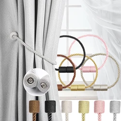 Fenghuangwu 1 PC Curtain Tiebacks with Strong Magnetic Decorative Drapes Weave Holdbacks Tie Backs Window Drape Accessories