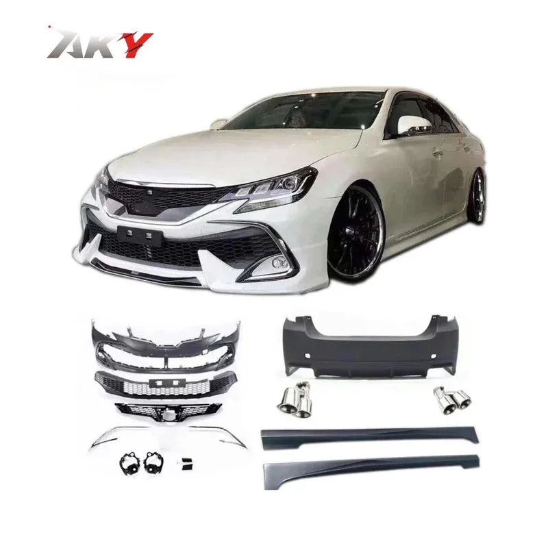 

Modification For To-yo-ta Reiz Mark X Bodykit 2010-2017 Upgrade to 2018year Mona Lisa Bodykit M Style Front Rear Bumper Side Ski