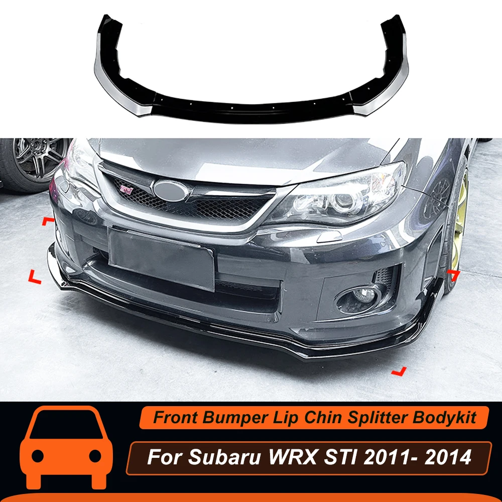 

For Subaru WRX STI 2011 2012 2013 2014 Car Front Bumper Splitter Lip Chin Spoiler Body Kit Diffuser PP Plastic Protector Guard