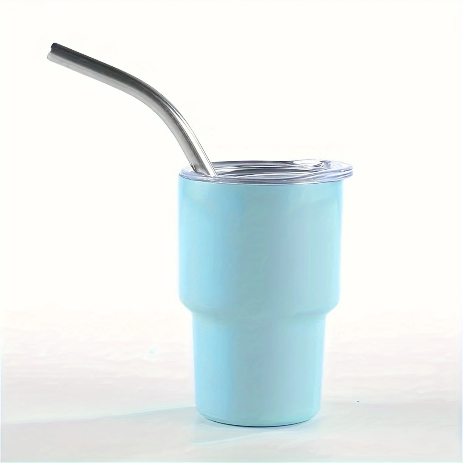 

3pcs Stainless Steel Water Cup, Small Coffee Cup, Cute Mini Drinking Water Cup With Lid And Straw, Small Tea Cup, Portable Ultra