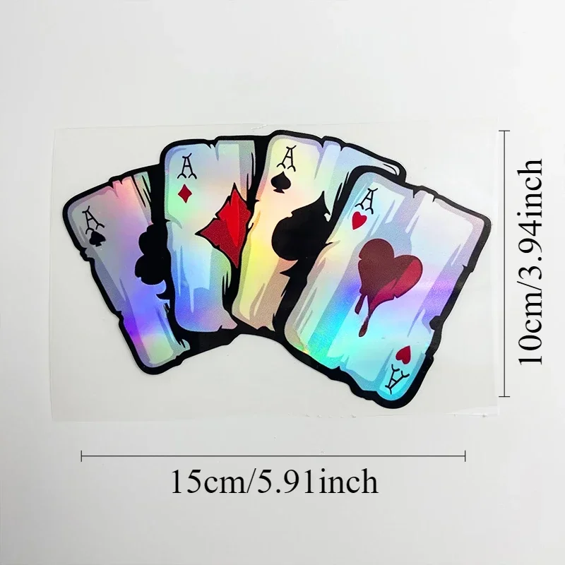 Reflective Laser Poker Motorcycle Stickers Waterproof DIY Motorbike Side Panels Fuel Tank Fairing Vinyl Decal Playing Card Decor image 3