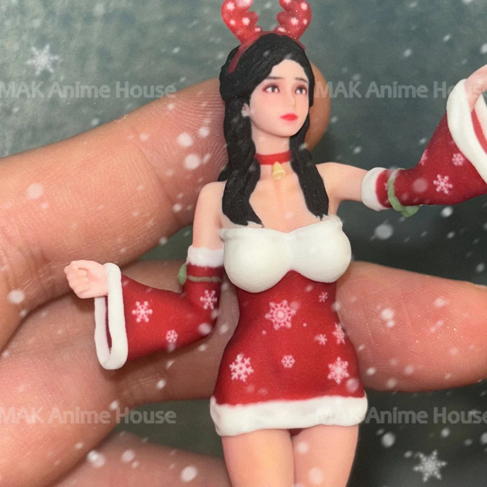 

Facial Painted 1/64 1/43 1/16 1/18 Santa Claus Antlers Beauty 3D Figure Hyperrealism Model Scene Creative Toys Dolls