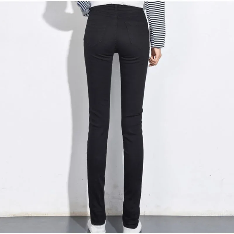 Extra Long Black Stretch Skinny Jeans Tall Girl Super Elastic Extended Length Casual Slim Fit  Denim Pencil Pants Taller Ladies