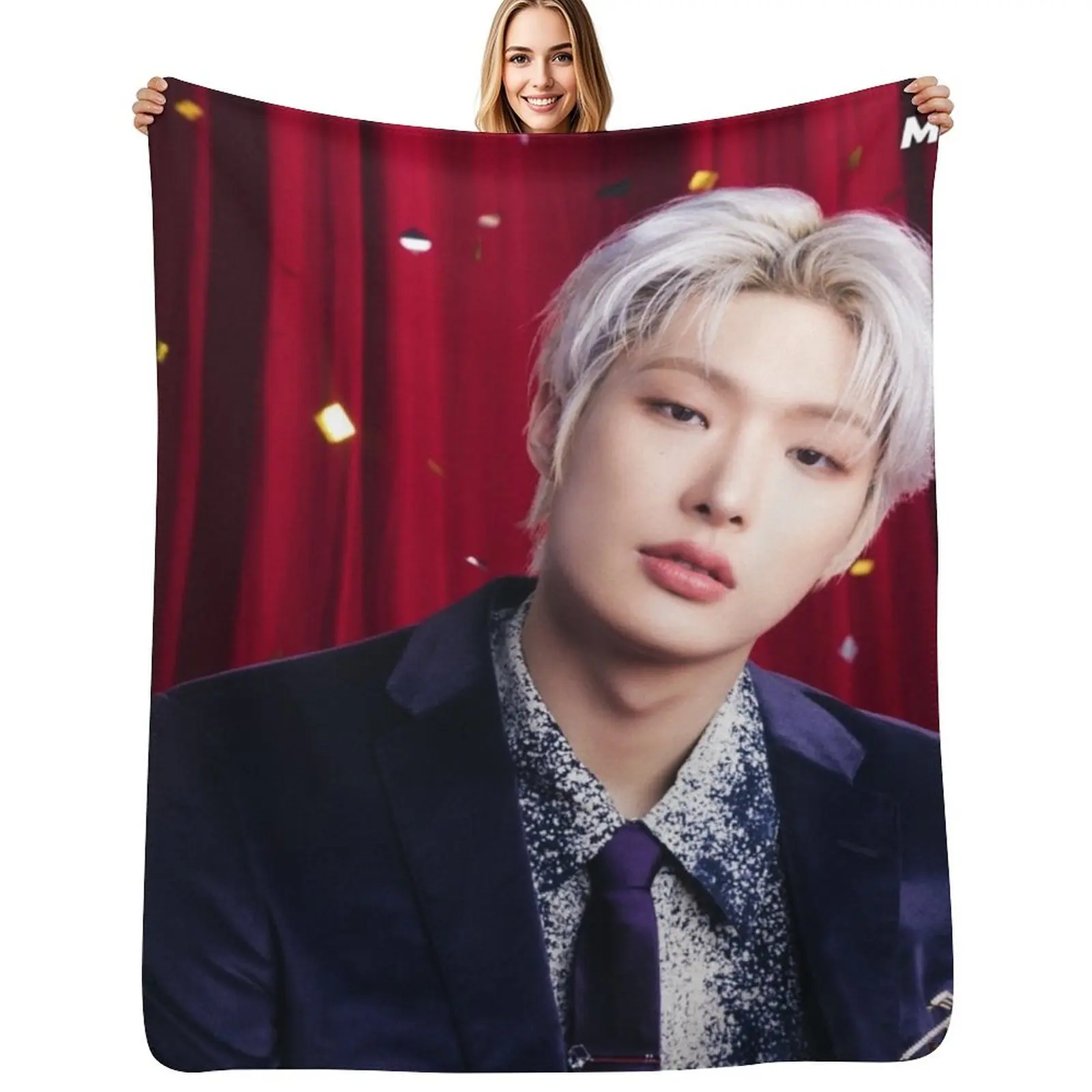 

MINGI Birthday ATEEZ KPOP Throw Blanket wednesday Sofa Multi-Purpose Sleeping Bag Blankets