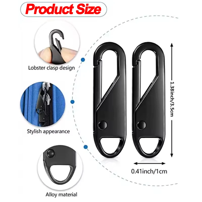 

Zipper Slider Puller Instant Repair Kit Replacement For Broken Buckle Travel Bag Suitcase Zipper Head DIY Sewing Craft 10/20Pcs