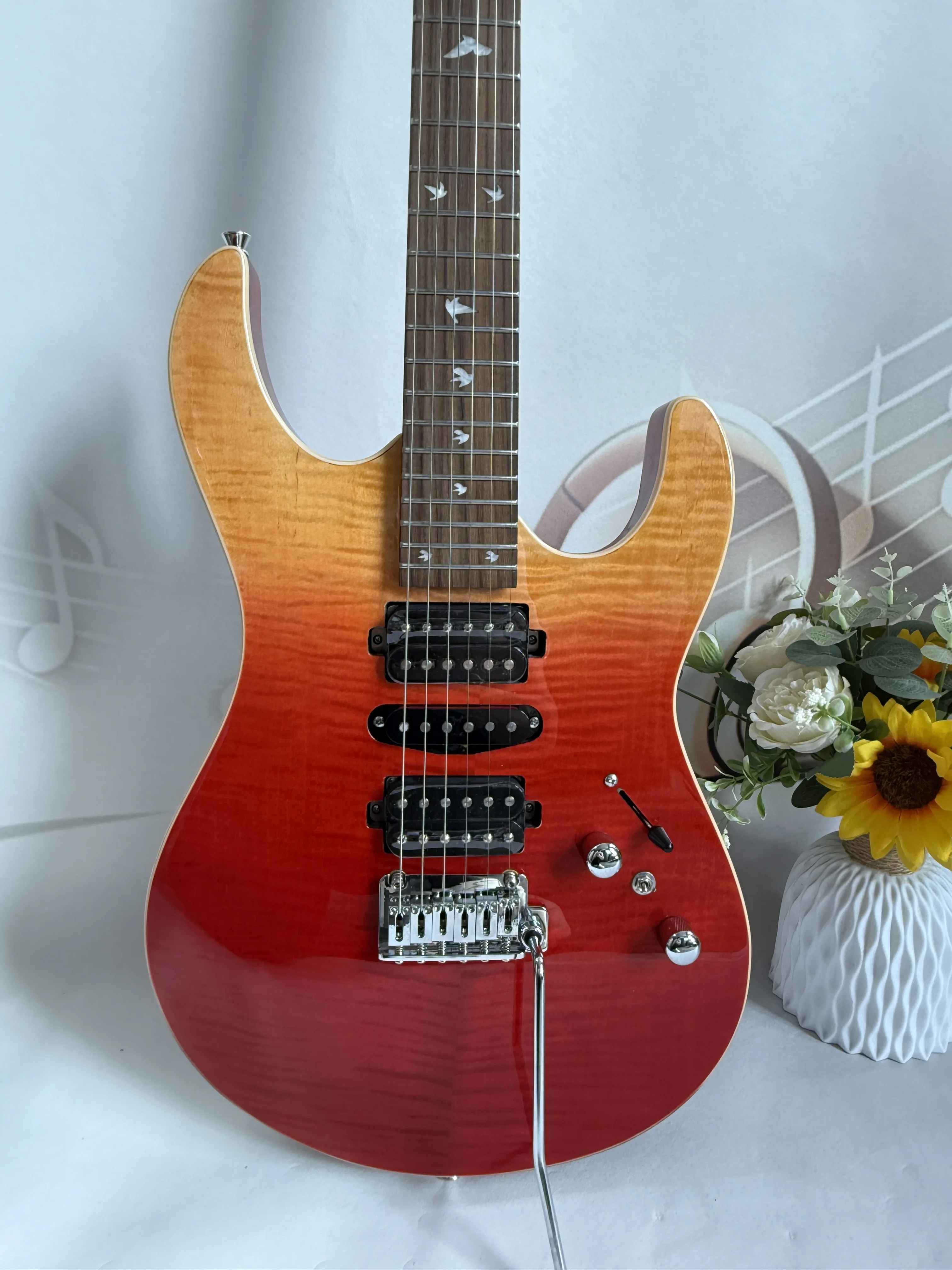Red Electric Solo Guitar High Quality Cheap 6 Strings Blue And Red 6 Strings Musical Instrument