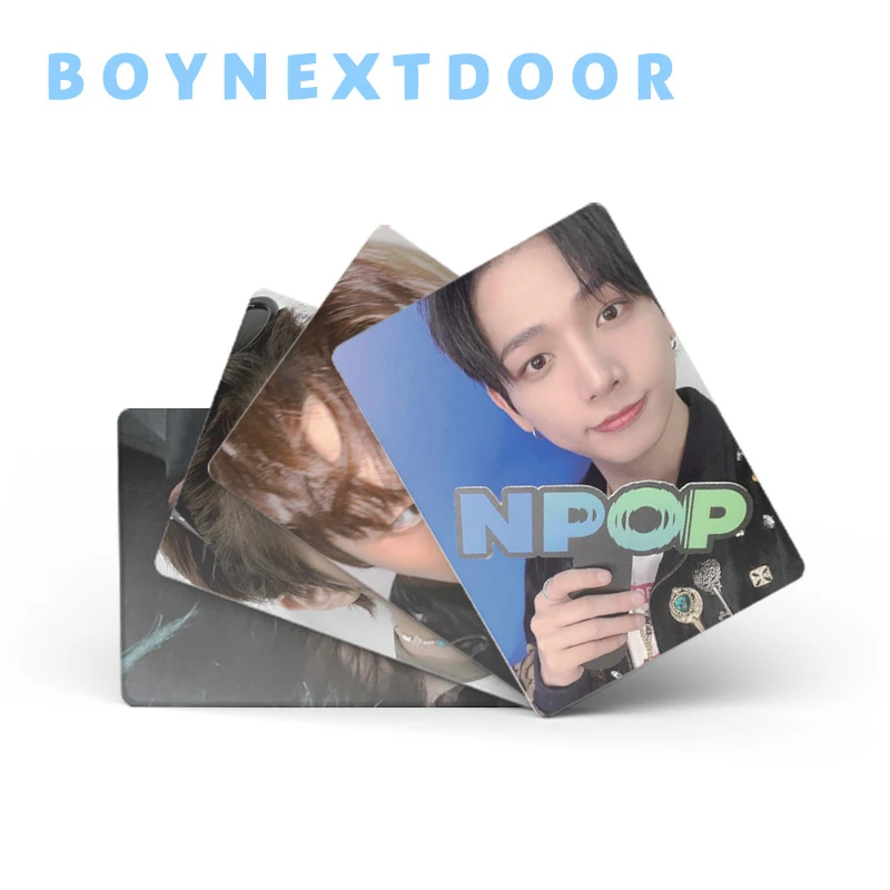 Imagem -05 - Kpop Boynextdoor Álbum Laser Cartão Lomo Sungho Riwoo Jaehyun Taesan Foto Cartão Cartão Glitter 50 Pcs por Conjunto