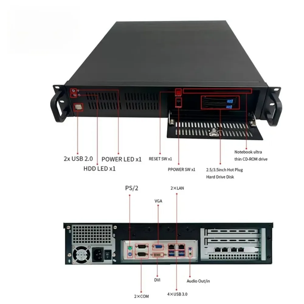 KTB IPC-2010 PC industrial grade 2U rack-mounted industrial computer supports horizontal expansion slots 2 * hot-swappable