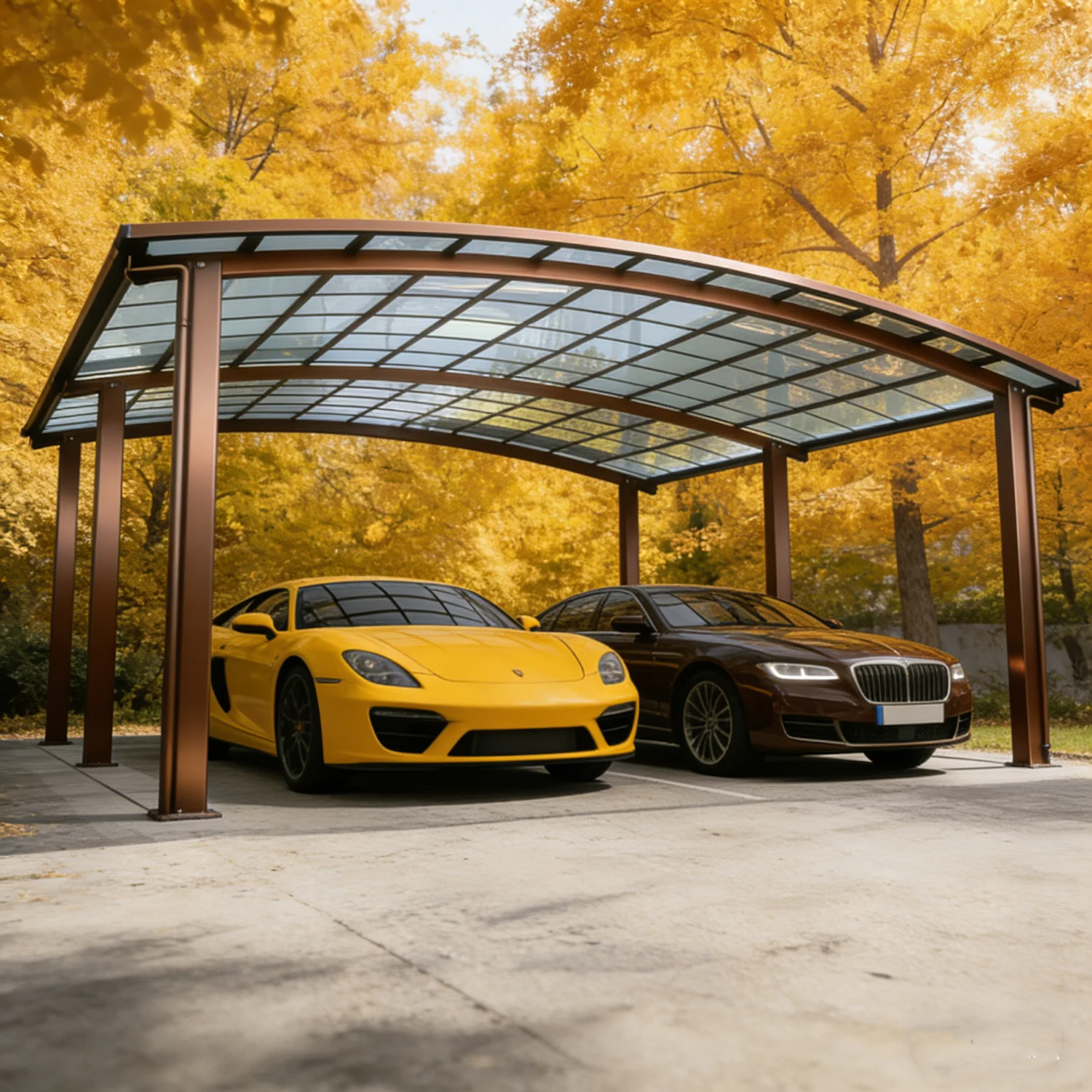 UV Resistant Canopies, Aluminium Curved Carports, Anti-Corrosion Car Shelter Garage Tent for Home Backyard Vehicle Parking Cover