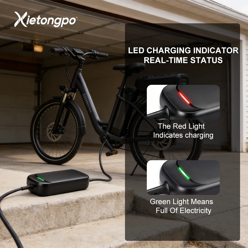54.6V 2A Lithium Battery Charger 13S 48V Smart CC CV Fast Charging Adapter for Electric Scooter Ebike Replacement Power Supply