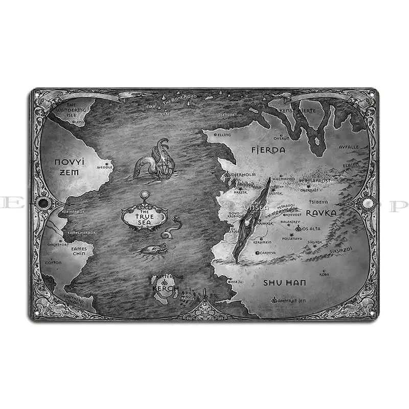 The Grisha Trilogy Map Metal Plaque Poster Garage Create Cave Designer Bar Tin Sign Poster