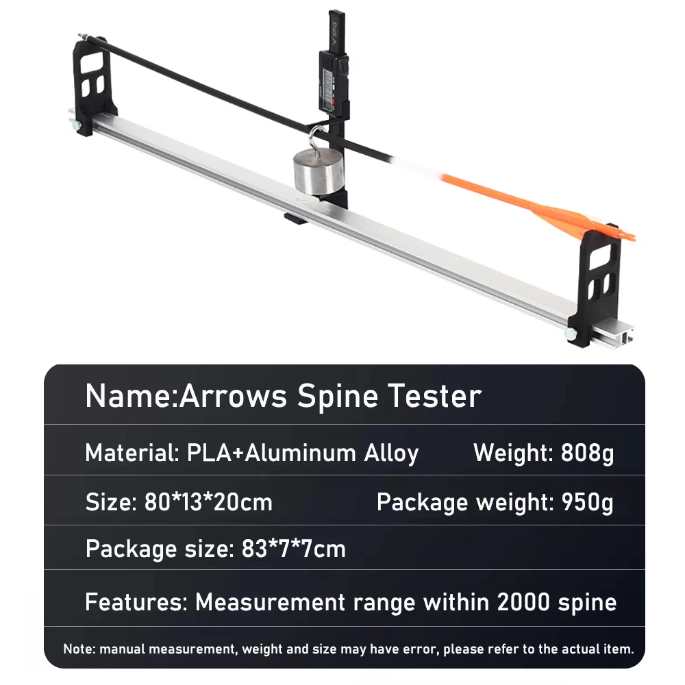 Archery Arrows Spine Tester Aluminium Alloy Accurate Measurement Inspector Shooting Training Tool